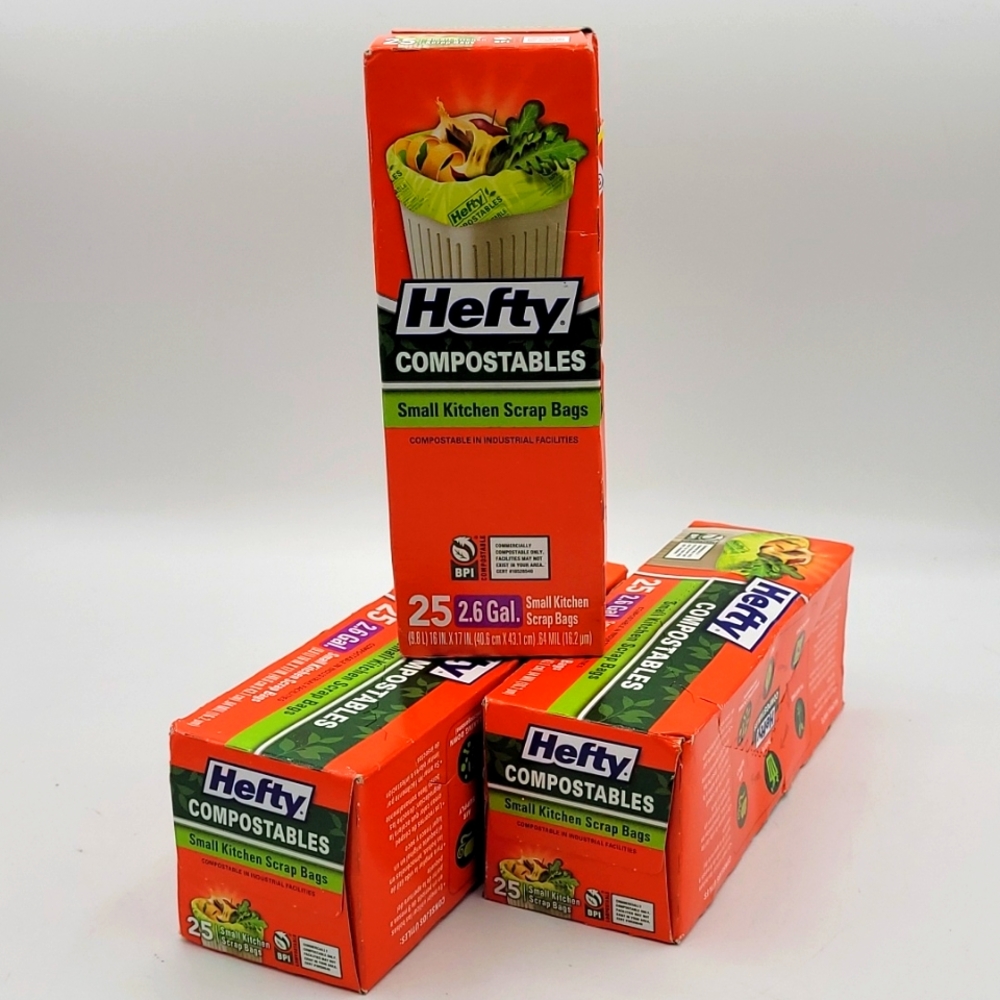 3 - Hefty 00E52000 Composting Small Kitchen BAGS